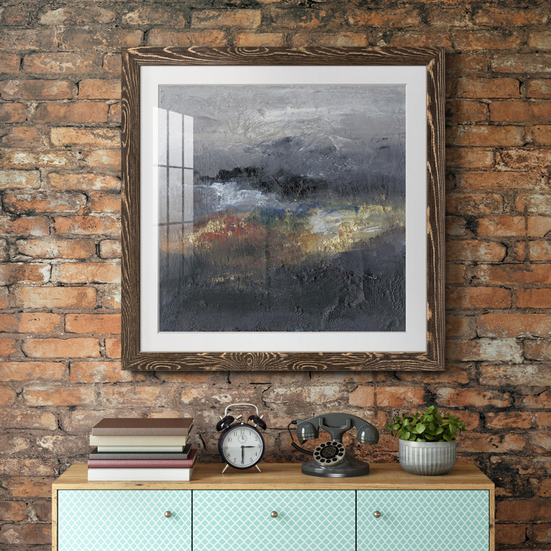 Montagnes dans la brume III - Toile encadrée de qualité supérieure - prête à être accrochée, H 26,5 po x l 26,5 po x P 1,5 po