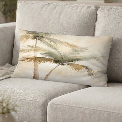 Coussin décoratif Vintage Tropical Tranquility Palm Trees