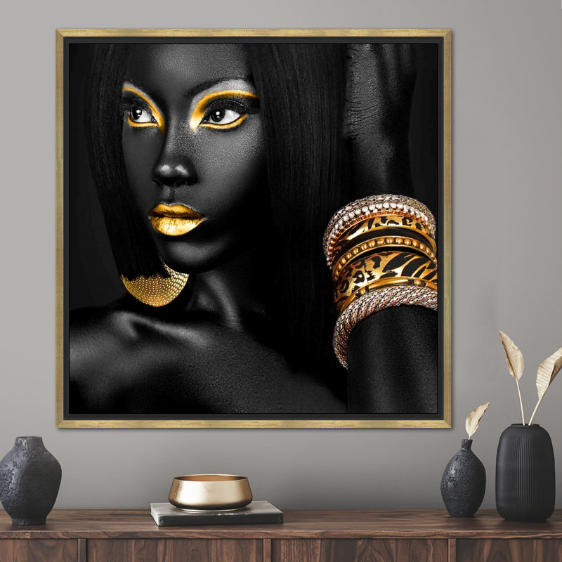 Print on Canvas, 20 cm H x 20 cm W, Gold, Framed Print without Mat