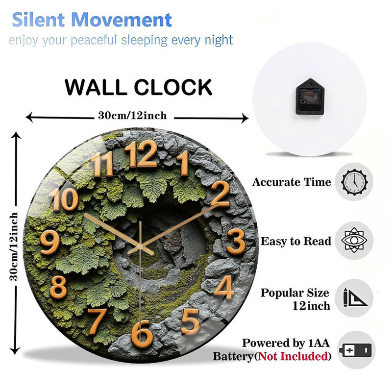 Horloge murale en pierre 12 po