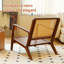 Chaise avec accoudoirs en cuir massif Mid-Century