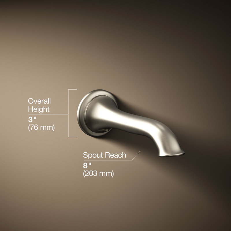 Artifacts® Wall-Mount Bath Spout with Flare Design, Vibrant Brushed Nickel