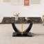 Table de salle à manger moderne, minimaliste et luxueuse imitation marbre noir, bureau rectangulaire. Bureau de jeu. Bureau.