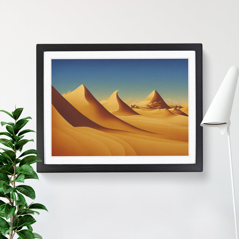 Desert Sand Dunes Vol.2 1 Piece Single Picture Frame Wall Art, 34cm H x 46cm W x 2cm D, Black