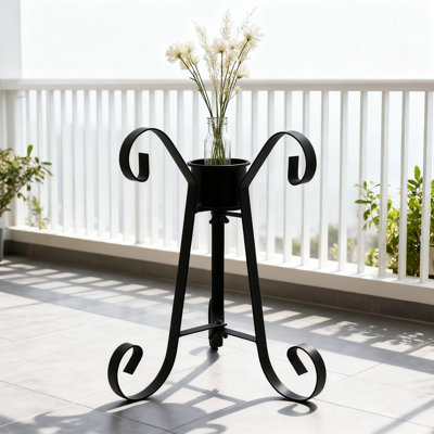 Heavy-Duty Metal Gazing Ball Stand For Garden Globes, Sturdy Outdoor Garden Decor With Stable Triangular Base, Weather-Resistant Iron Construction by Arlmont & Co.