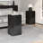 Wood-Look Square-Column MGO End Table,  H27.75",Wood-Like Distressed Finish, Mix with Different Heights, Indoor Outdoor Use,Black Color-408618286