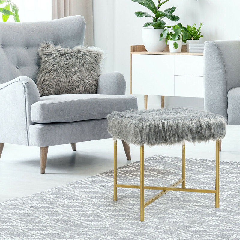 Tabouret en métal Sawin, Gris