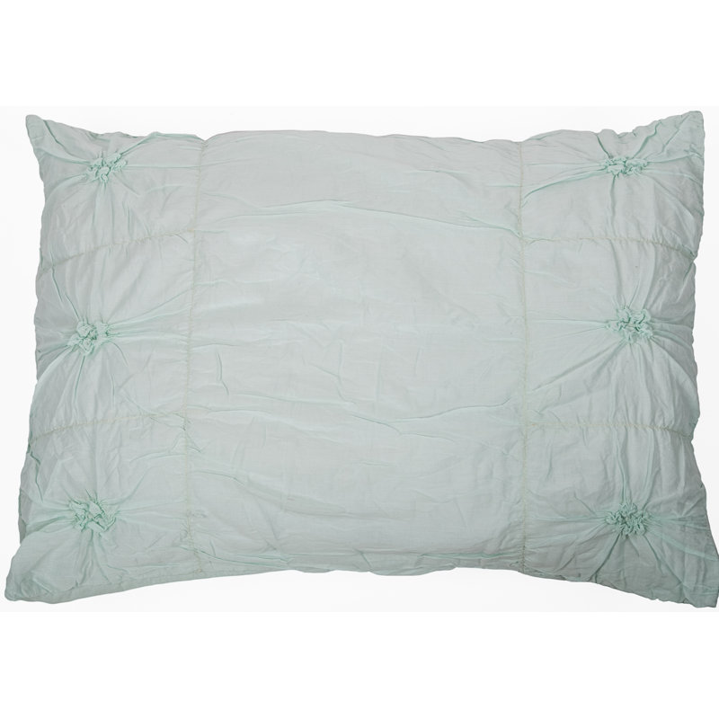 Knots Cotton Pillow Sham, Standard, Aqua