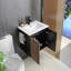 Ensemble de meuble-lavabo mural 24 po avec porte-serviettes noir-1975143322