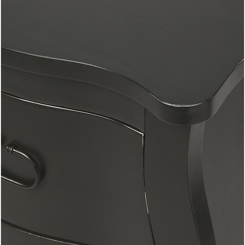 Rochelle 1 Drawer Nightstand, Black