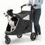 Poussette pliante pour animaux 3 roues, poussette pliable pour chien avec guidon réglable et fenêtre en filet-93284059