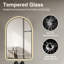 Miroir de salle de bain arqué à DEL 32 po x 60 po, indicateur de temps et de température, rétroéclairé, brouillard, gradation 3 couleurs, cadre noir pour lavabo moderne 32 po x 60 po avec température, rétroéclairage, brouillard, éclairage à intensité variable