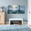 «Plants & Flowers Misty Forest Birch Trees Ferns Landscape», reproduction d'art-1811286260