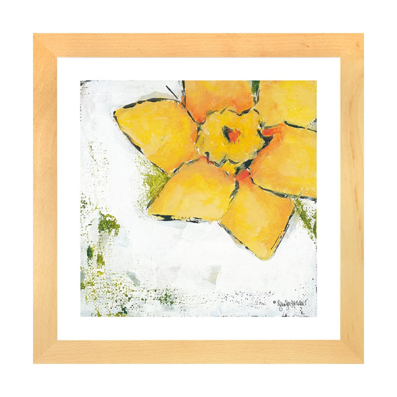 Impression, Papier avec cadre beige, H 24 po x l 24 po x P 1 po, Blanc