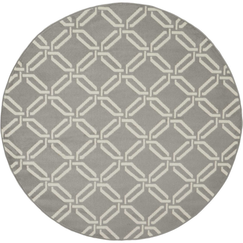 Garnier Geometric Indoor Rug, Round 5'3"