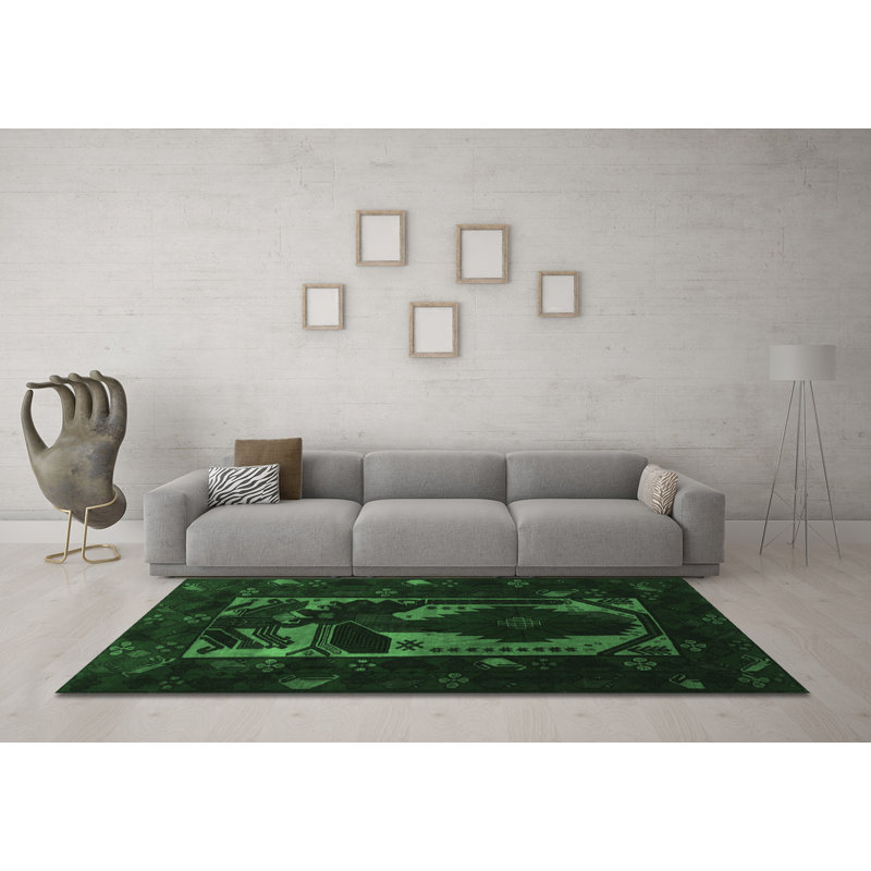 Tapis vert émeraude Jilissa Traditional 2409, Carré de 6 pi