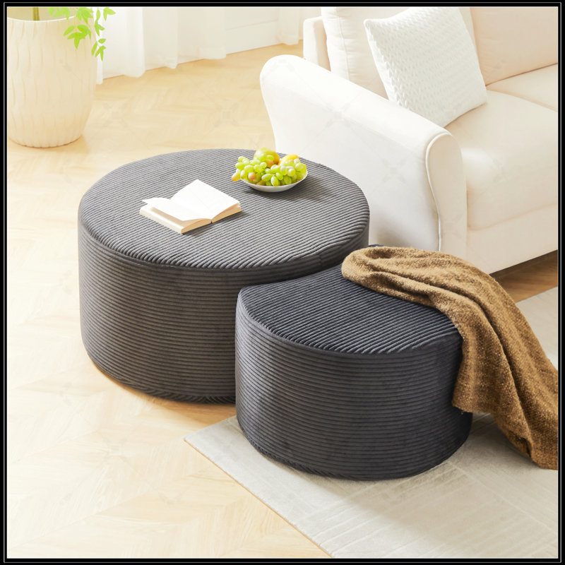 Ensemble de 2 tables basses gigognes, Noir