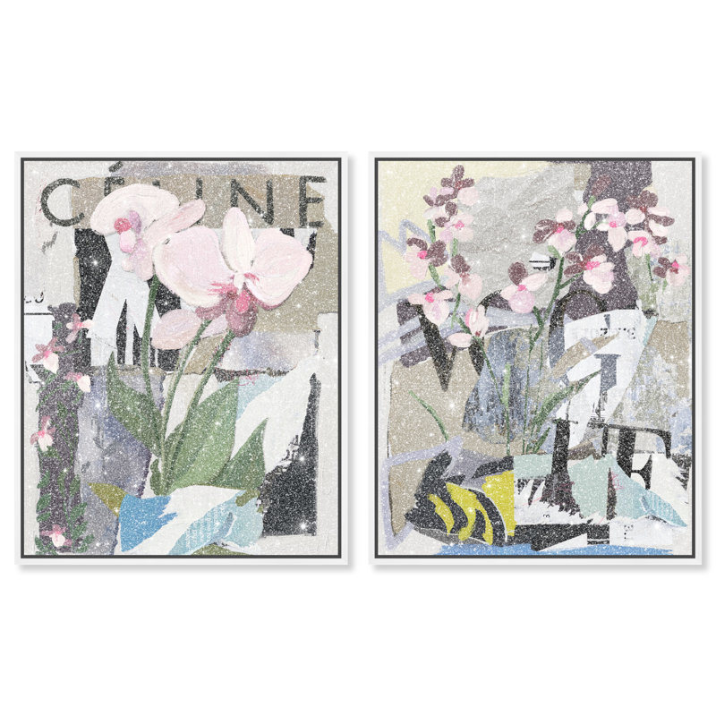 Fine Art Fashion Set Floral & Botanical Canvas Print by Oliver Gal, Black Frame, 16 x 20, 21"H x 25"W, White Floater Frame