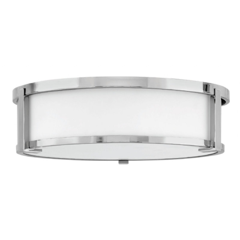 Lowell Modern Flush Mount Ceiling Light, Chrome, H 4,75 po x l 16 po x P 16 po