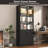 79"H 4-Door Glass Display Cabinet With Sensor Light For Home Or Office-254191034