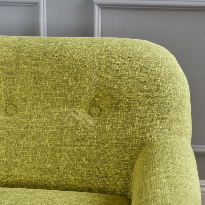 Canapé-lit moderne capitonné Decato, H 31,25 po x l 49,75 po x P 29,5 po, Polyester vert atténué