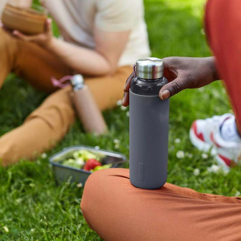 Black + Blum 600.3ml Glass Water Bottle, Grey