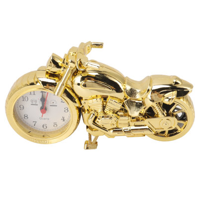 Motorcycle Alarm Clock Ingenious Vintage Simulation Model for Children Home Car Office 168D Gold, Single Color
