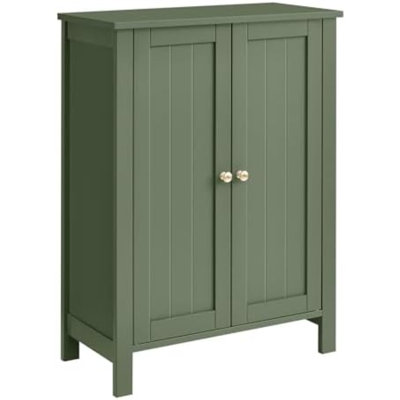 Floor Storage Cabinet, Freestanding Storage Unit With 2 Adjustable Shelves, For Bathroom Living Room Dining Kitchen, 11.8 X 23.6 X 31.5 Inches, Forest Green