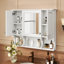 Armoire à pharmacie murale pour salle de bain, armoire de salle de bain moderne avec miroir, armoire à miroir avec tablettes ouvertes,-2084826354