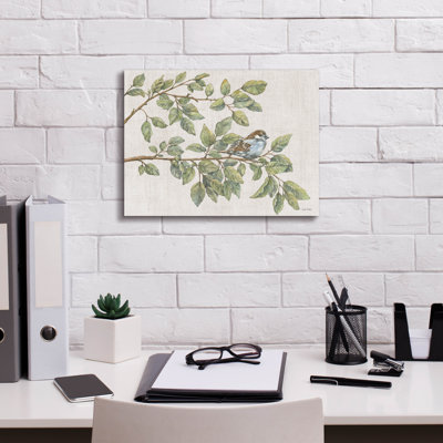 'Birch On A Branch 1 Linen' by Leslie Trimbach Canvas Wall Art