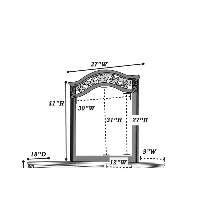 Anaejah Arch Dresser Mirror