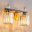Luminaire de meuble-lavabo moderne avec abat-jour en cristal et ampoule à intensité variable E26 compatible avec l'éclairage au-dessus d'un miroir