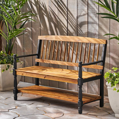 Banc Imperial, banc en bois avec tablette intégrée, finition, hauteur de l'ensemble de 9,25 po aspect classique, bois, poids de 39,07 lb