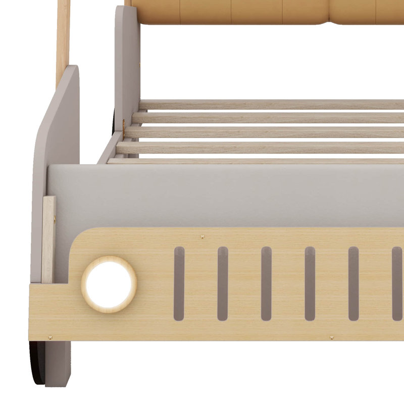 Car Bed With Pillow, Ceiling Cloth And LED, Twin