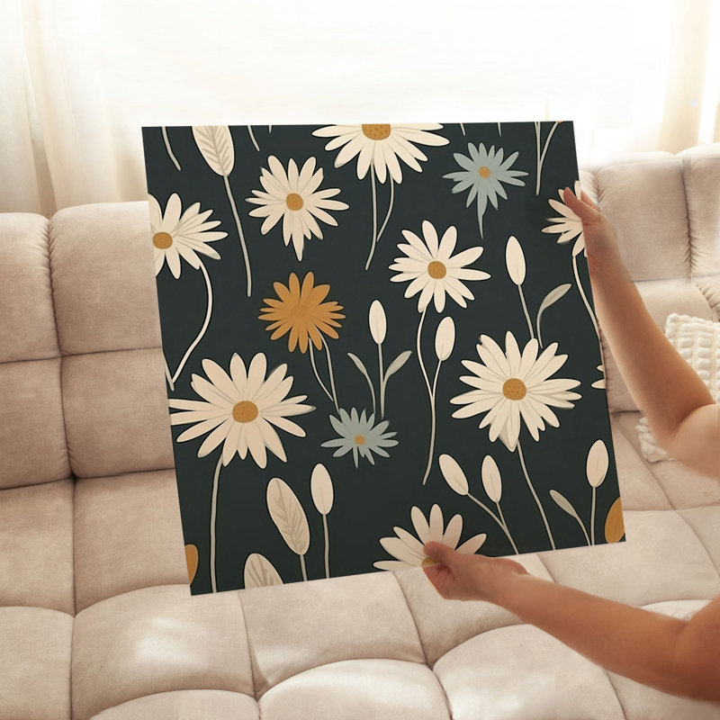 Motif floral de marguerites florales, H 20 po x l 20 po
