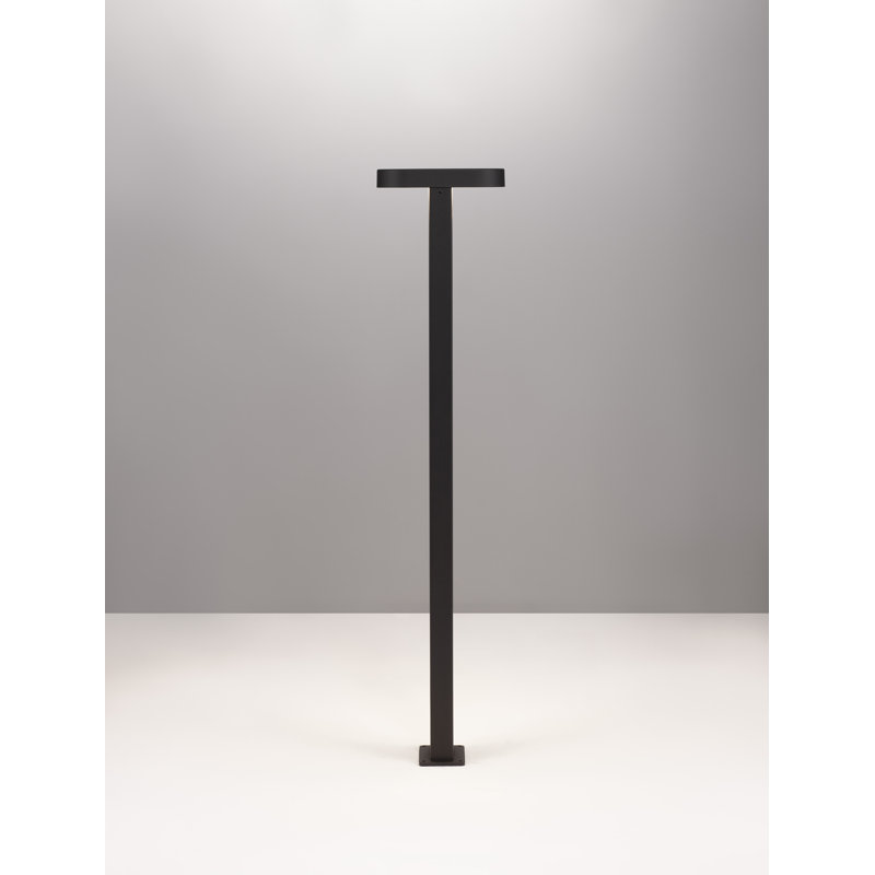 Black Integrated LED Metal Bollard Light, 75cm H x 16cm W x 8cm D