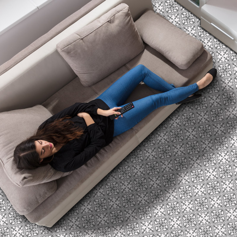 Carnlea 120 x 60cm PVC Patterned Tile in Grey