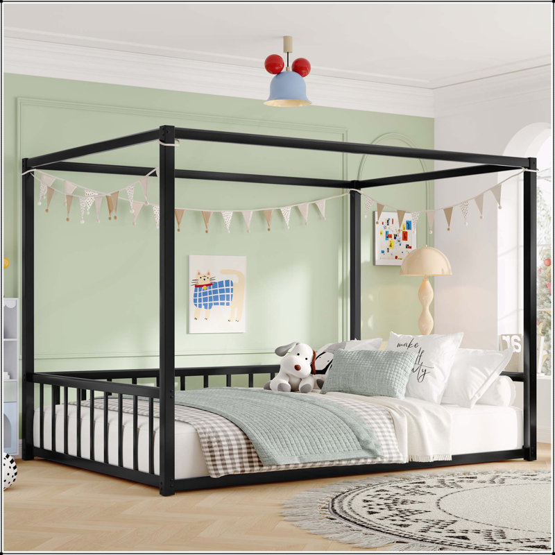 Lit en fer robuste avec rails de protection et conception polyvalente, Double