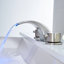Robinet de lavabo de salle de bain surdimensionné avec robinet à cascade et robinets de mélangeur à 3 trous en laiton massif-57686327