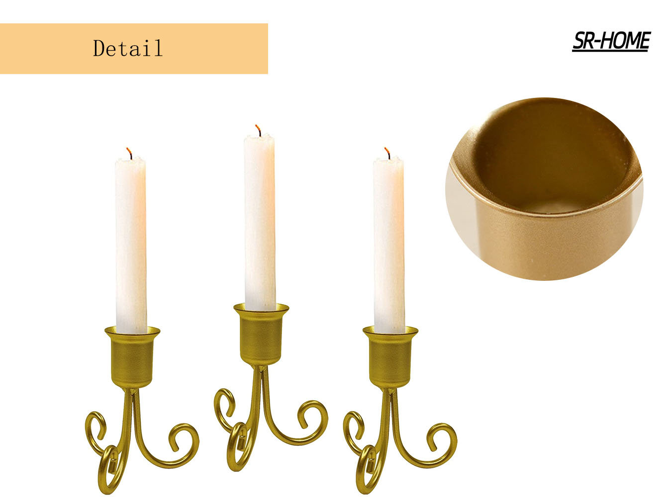 3.4'' H Iron Tabletop Candlestick