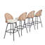 Swivel Upholstered Chenille Bar Stool-2003557760