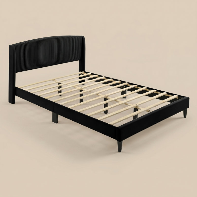 Lit tapissier Jolande, Grand lit, Noir