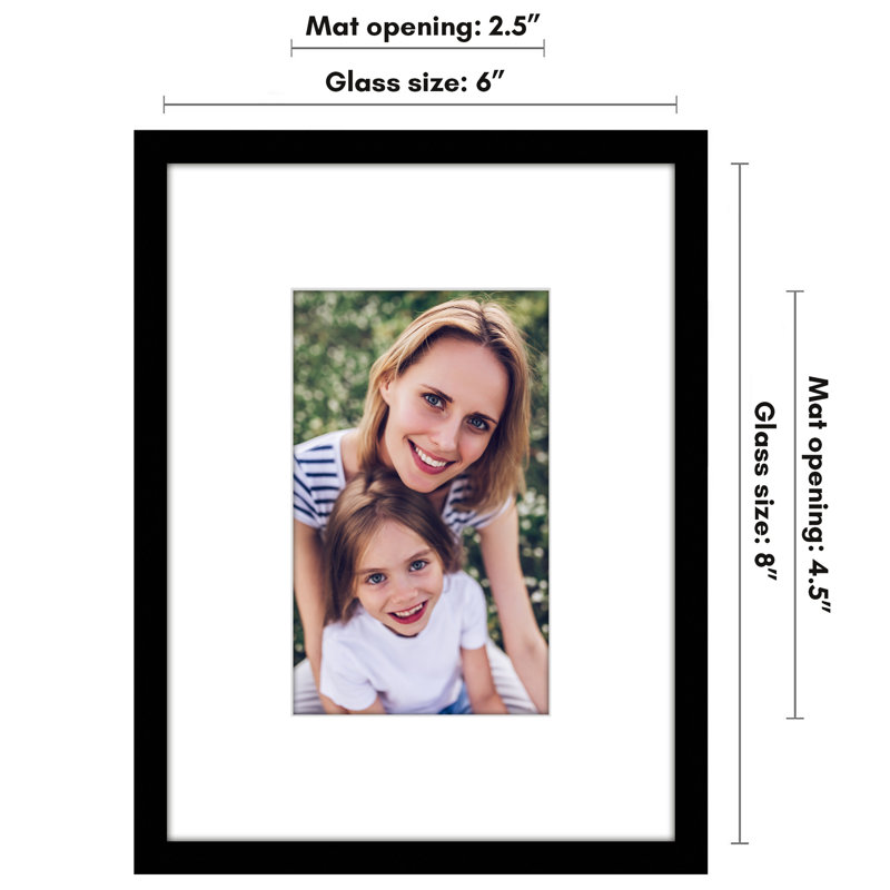 Picture Frame With Mat - Modern Design, Shatter-Resistant Glass, Dual Sawtooth Hangers, Ideal For Home And Office Decor