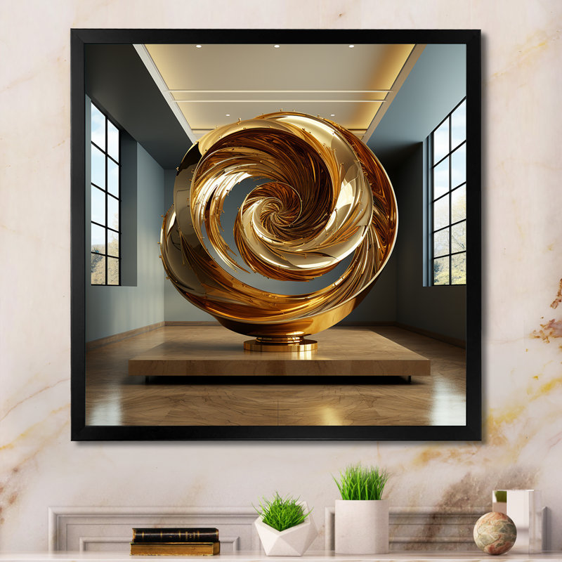 Golden Ratio Spiral sur toile, H 24 po x l 24 po x P 1 po, Cadre photo noir