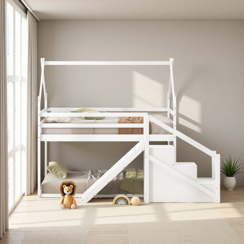 Lit simple mezzanine ou lit superposé, Blanc