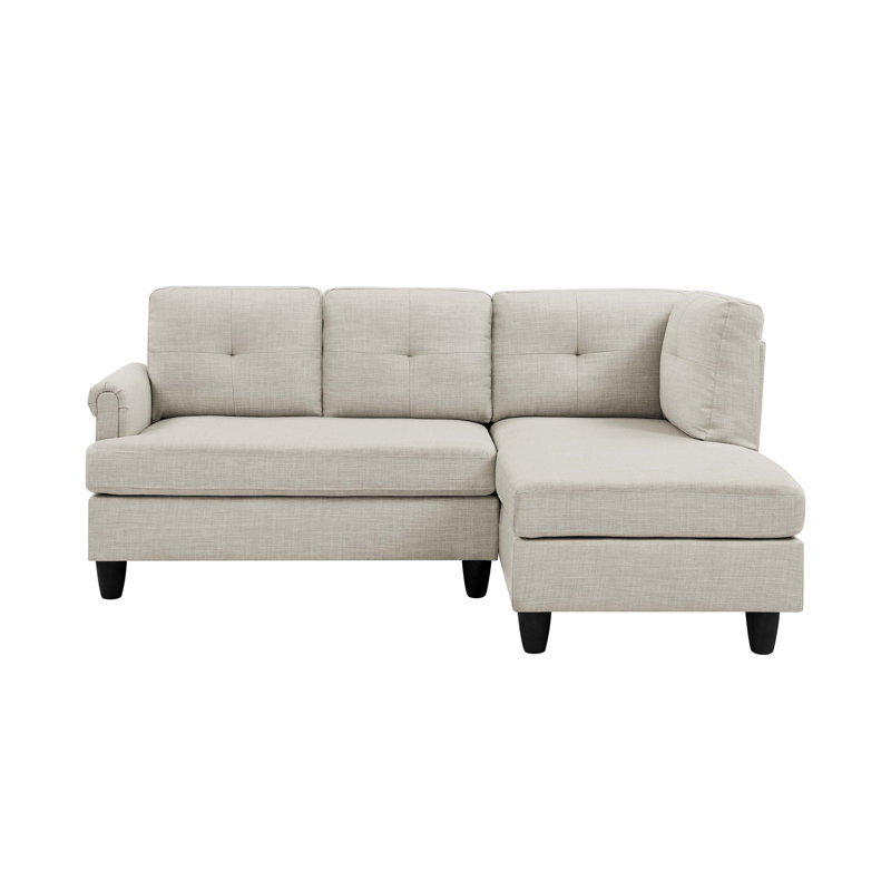 2 - Piece Upholstered Sectional, Beige Polyester