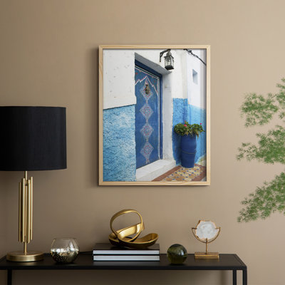 Morocco Door Framed Print - Solid Wood