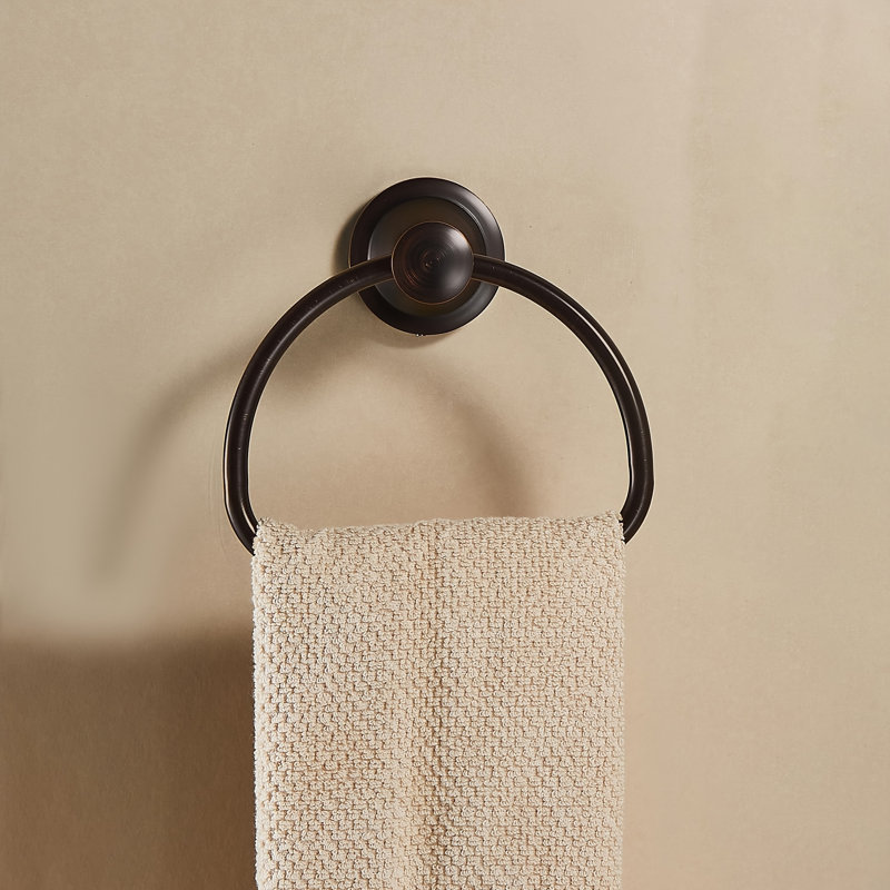 Anneau à serviettes mural en acier inoxydable pour salle de bain bronze