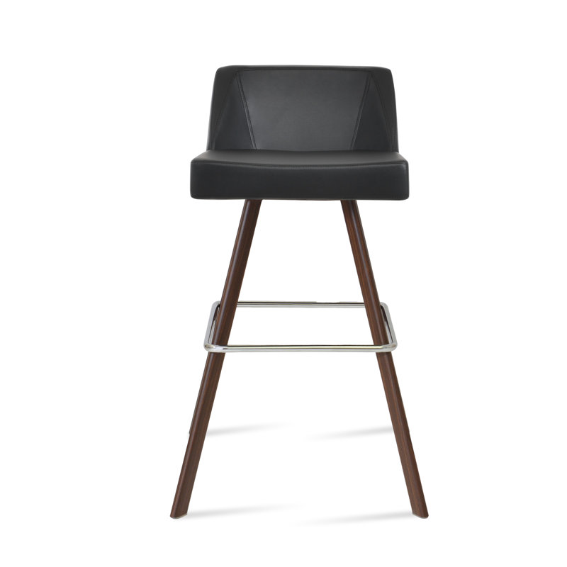 Tabouret de bar et de comptoir Prisma Sword, Tabouret de bar (siège d'une hauteur de 30,5 po), Noyer, Noir