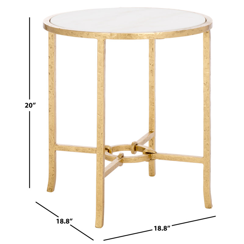 Table d'appoint Myrtise, White Marble/Brass
